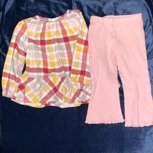 First Impressions Striped Red and Yellow top with matching pink bottoms